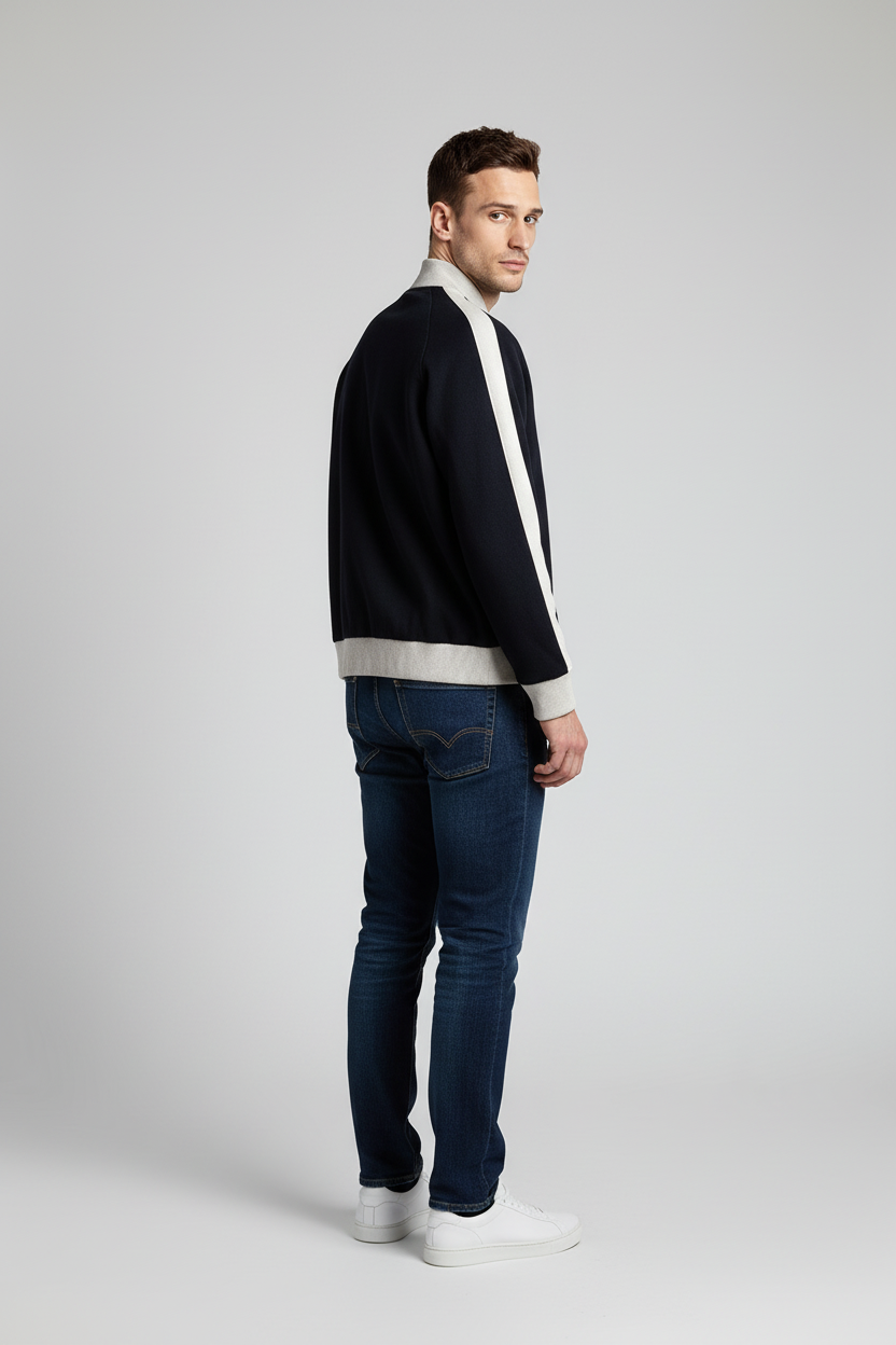 Contrast-Trim Zip-Up Track Jacket