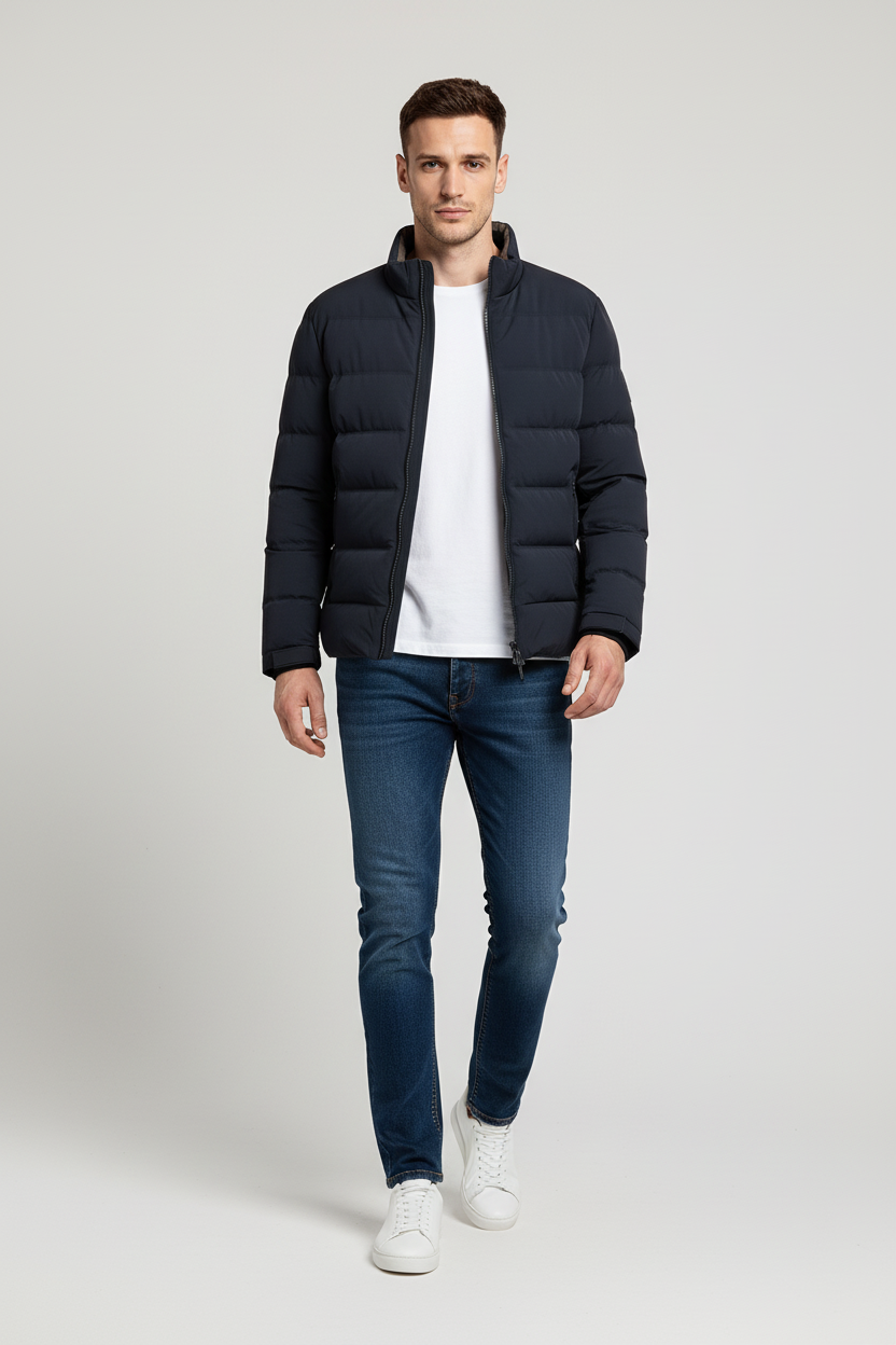 Classic Puffer Jacket with Stand Collar (Warm & Lightweight)