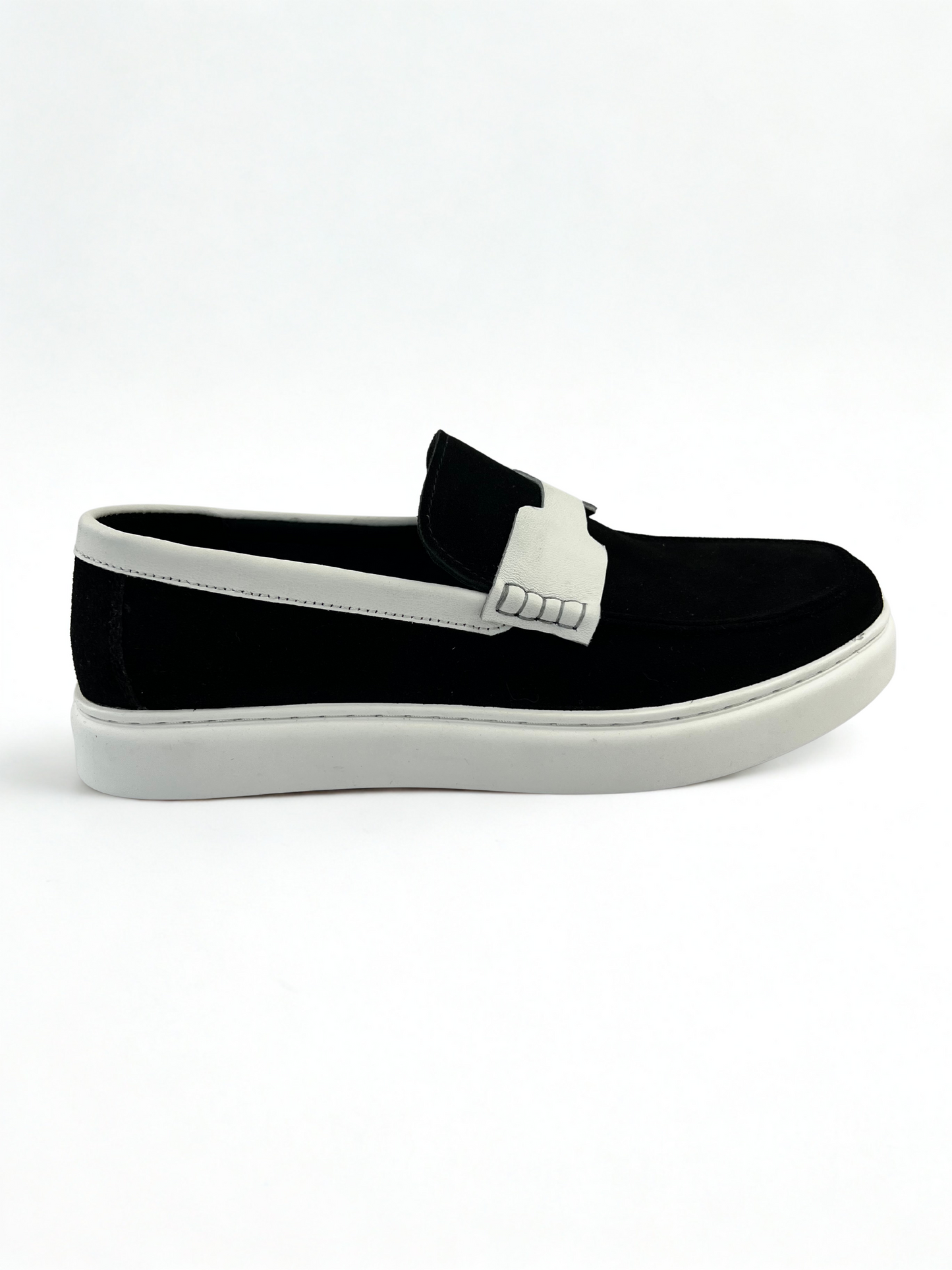SDL Premium Black & White Slip-On Loafers