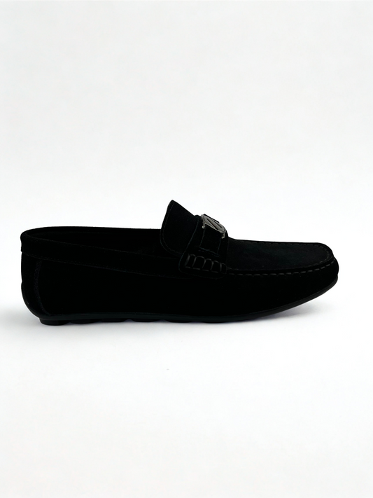 SDL Premium Black Suede Driving Loafers