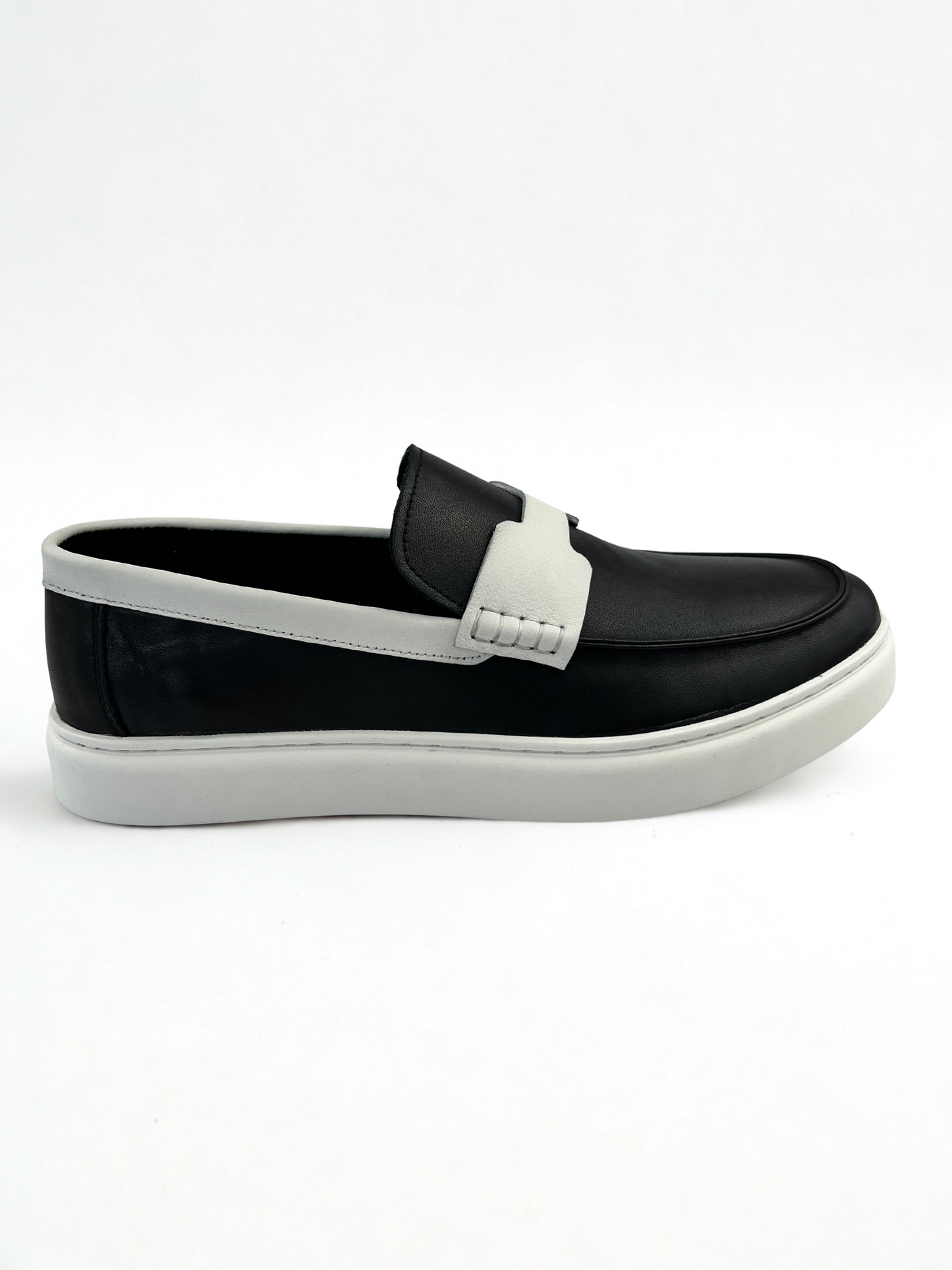 SDL Premium Black & White Slip-On Loafers