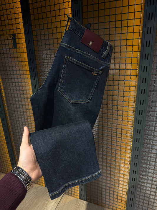 Dark Wash Comfort-Stretch Denim Jeans