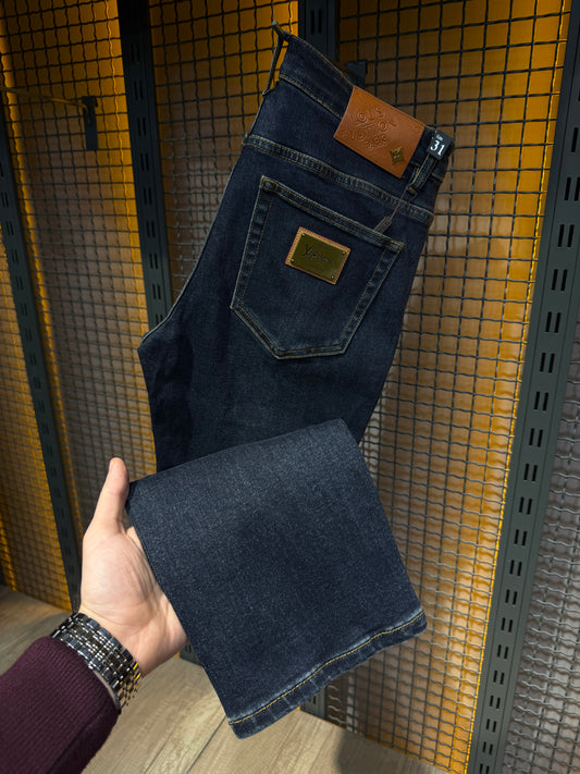 Dark Indigo Low-Stretch Denim Jeans