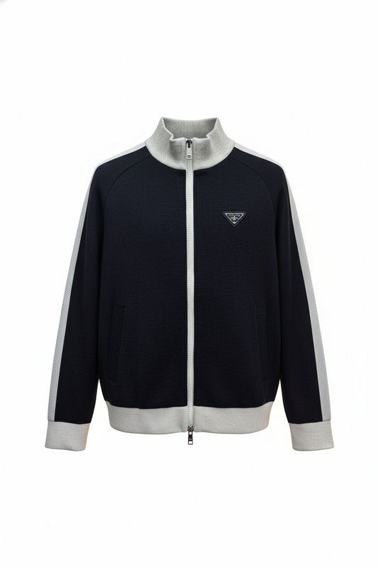 Contrast-Trim Zip-Up Track Jacket